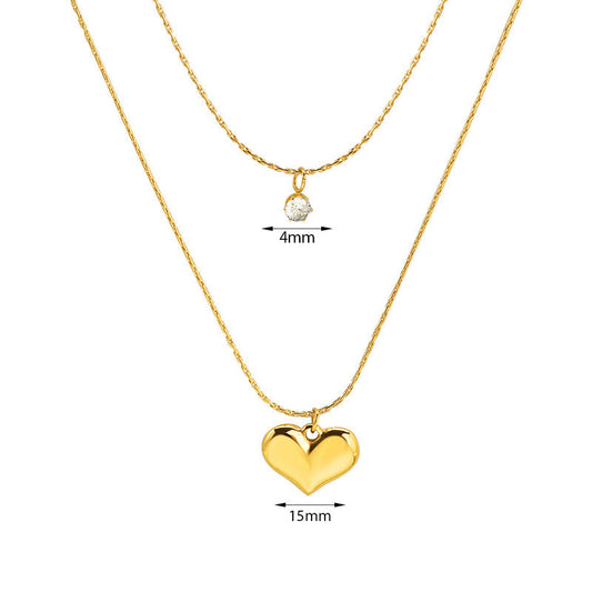 Gold-Plated Anti Tarnish Heart Themed Layered Pendant